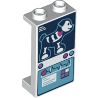 Panel 1 × 2 × 3 [Side Supports / Hollow Studs] with X-Ray Dog, Medical Diagram Display print Weiß