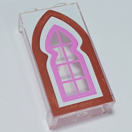Panel 1 × 2 × 3 with Reddish Brown/Medium Lavender Window print Transparent