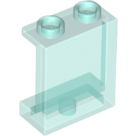 Panel 1 × 2 × 2 [Side Supports / Hollow Studs] Trans-Light Blue