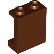 Panel 1 × 2 × 2 [Side Supports / Hollow Studs] Reddish Brown