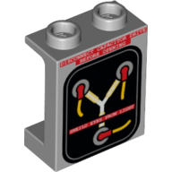Panel 1 × 2 × 2 with Side Supports - Hollow Studs with 'DISCONNECT CAPACITOR DRIVE BEFORE OPENING' and 'SHEILD EYES FROM LIGHT' Print [Early Version] Hellblaugrau