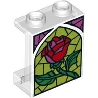 Panel 1 × 2 × 2 - Hollow Studs with Stained Glass Rose Print Transparent