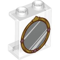 Panel 1 × 2 × 2 with Mirror, Golden Frame, Crown print Transparent