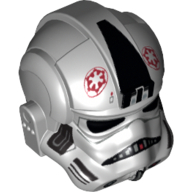 Helmet AT-AT / Tie Pilot, Dark Red Imperial Logo Print Light Bluish Gray