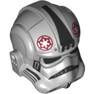 Helmet AT-AT / Tie Pilot, Dark Red Empire Symbol, Black Markings Print Light Bluish Gray