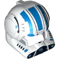 Helmet Clone Pilot with Open Visor and Blue Markings Print White