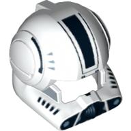 Helmet Clone Pilot with Open Visor and Black Markings Print White