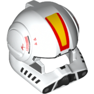 Helmet Clone Pilot with Open Visor and Yellow and Red Markings Print in 