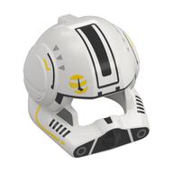 Helmet Clone Pilot with Open Visor with Black, Yellow Markings print White