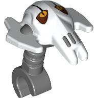 Minifig Head Special with Clip General Grievous White Print Dunkelblaugrau