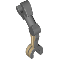 Arm Mechanical [2 Clips at 90°], General Grievous (Clone Wars) with Tan Print on Left Dark Bluish Gray