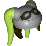 Headdress Twi'lek with Goggles and Light Bluish Gray, Dark Brown Hera Syndulla Print Limette