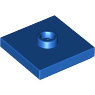 Plate Special 2 × 2 with Groove and Center Stud (Jumper) Blue