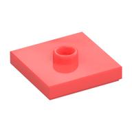 Plate Special 2 × 2 with Groove and Center Stud (Jumper) Coral