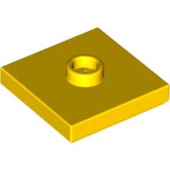 Plate Special 2 × 2 with Groove and Center Stud (Jumper) Gelb