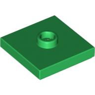 Plate Special 2 × 2 with Groove and Center Stud (Jumper) Green