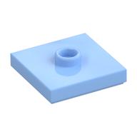 Plate Special 2 × 2 with Groove and Center Stud (Jumper) Leuchtendes Hellblau