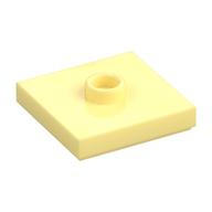 Plate Special 2 × 2 with Groove and Center Stud (Jumper) Leuchtendes Hellgelb