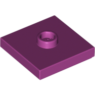 Plate Special 2 × 2 with Groove and Center Stud (Jumper) Magenta