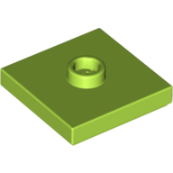 Plate Special 2 × 2 with Groove and Center Stud (Jumper) Limette