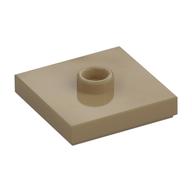 Plate Special 2 × 2 with Groove and Center Stud (Jumper) Dark Tan