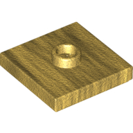 Plate Special 2 × 2 with Groove and Center Stud (Jumper) Pearl Gold