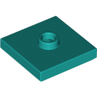 Plate Special 2 × 2 with Groove and Center Stud (Jumper) Dunkeltürkis