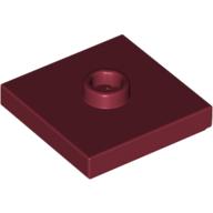 Plate Special 2 × 2 with Groove and Center Stud (Jumper) Dark Red
