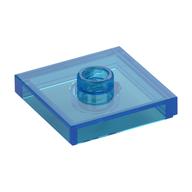 Plate Special 2 × 2 with Groove and Center Stud (Jumper) Transparent-Dunkelblau