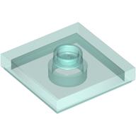 Plate Special 2 × 2 with Groove and Center Stud (Jumper) Trans-Light Blue
