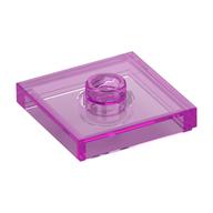Plate Special 2 × 2 with Groove and Center Stud (Jumper) Trans-Dark Pink