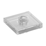 Plate Special 2 × 2 with Groove and Center Stud (Jumper) Trans-Clear