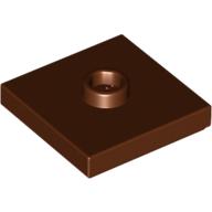 Plate Special 2 × 2 with Groove and Center Stud (Jumper) Rotbraun