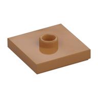 Plate Special 2 × 2 with Groove and Center Stud (Jumper) Medium Nougat