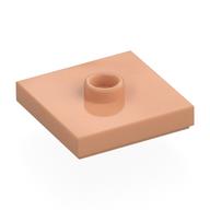 Plate Special 2 × 2 with Groove and Center Stud (Jumper) Nougat
