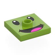 Plate Special 2 × 2 with Groove and Center Stud (Jumper) with Prince Florian Face print Lime