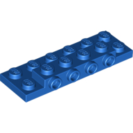 Plate Special 2 × 6 × 2/3 with 4 Studs on Side, 1 Support Wall on Bottom Blue