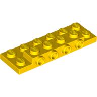 Plate Special 2 × 6 × 2/3 with 4 Studs on Side, 1 Support Wall on Bottom Yellow