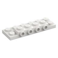 Plate Special 2 × 6 × 2/3 with 4 Studs on Side, 1 Support Wall on Bottom White