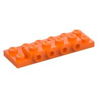 Plate Special 2 × 6 × 2/3 with 4 Studs on Side, 1 Support Wall on Bottom Orange