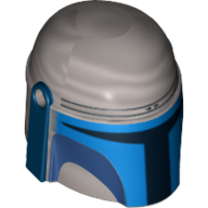 Helmet Mandalorian with Holes, Blue and Dark Blue Print Mattsilber