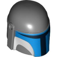 Helmet Mandalorian with Holes, Blue and White Print Dunkelblaugrau