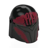 Helmet Mandalorian with Holes with Black/Dark Red Markings, Scratches print Black
