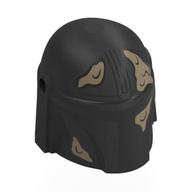Helmet Mandalorian with Holes with Black Visor, Dark Tan Mud Stains print Perltitan