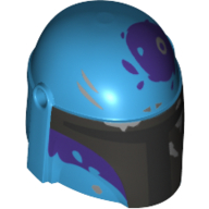 Helmet Mandalorian with Holes, Dark Purple and Dark Bluish Gray print Dark Azure