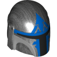 Helmet Mandalorian with Holes, Black Visor, Blue Markings Print Perltitan
