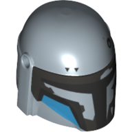 Helmet Mandalorian with Holes, Black Visor and Medium Azure Markings Print Sand Blue