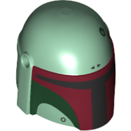 Helmet Mandalorian with Holes, Black Visor, Dark Red and Dark Green Markings Print (Boba Fett) Sandgrün