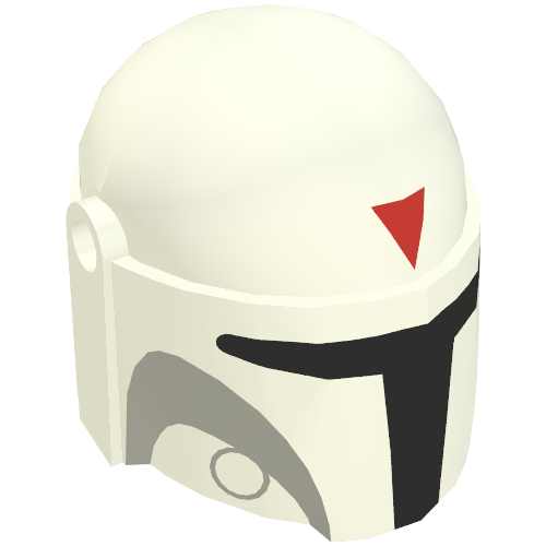 Helmet Mandalorian with Holes, Red Triangle Print (Boba Fett) Weiß