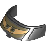 Glass for Aircraft Fuselage Curved Forward 6 × 10 Top with Blue Eyes and Gold Goggles Print Black